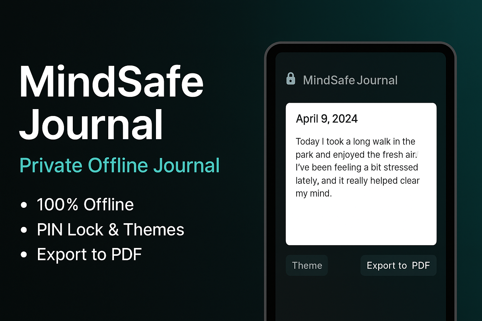 MindSafe Journal – A Private Offline Mental Health Diary App